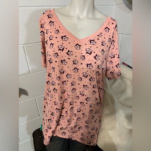 Woman’s top with Felix the Cat size 2XL v neck